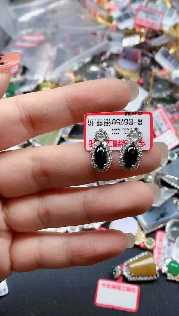 银S925镶嵌戒指翡翠天然A货缅甸翡翠