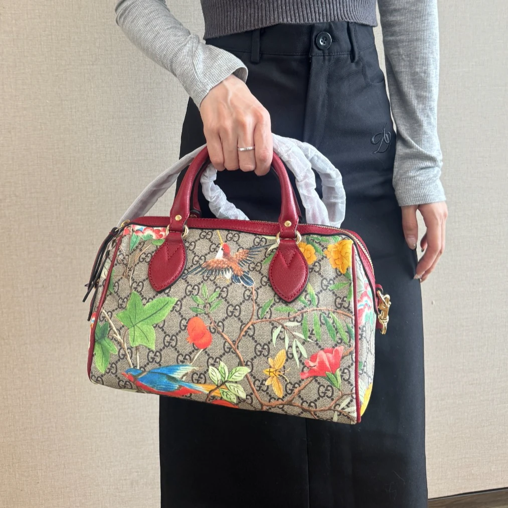 95新 GUCCI/古驰 老花刺绣波士顿/云海优选/54134