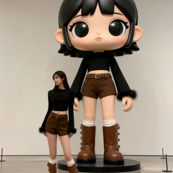 【送腰带】美拉德复古美式毛呢短裤A字高腰显瘦包臀韩系拼接阔腿裤