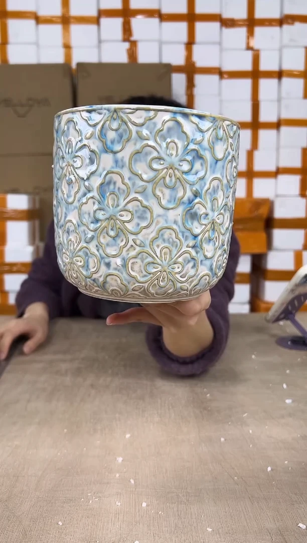 浮雕花朵梦幻蓝15x14