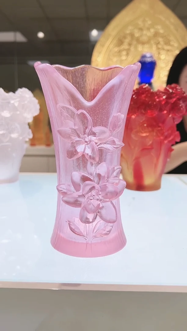 手工艺品琉璃古法琉璃栀子花花瓶