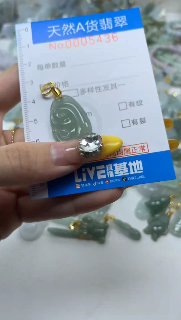 颈饰未镶嵌翡翠净货挂件-5436