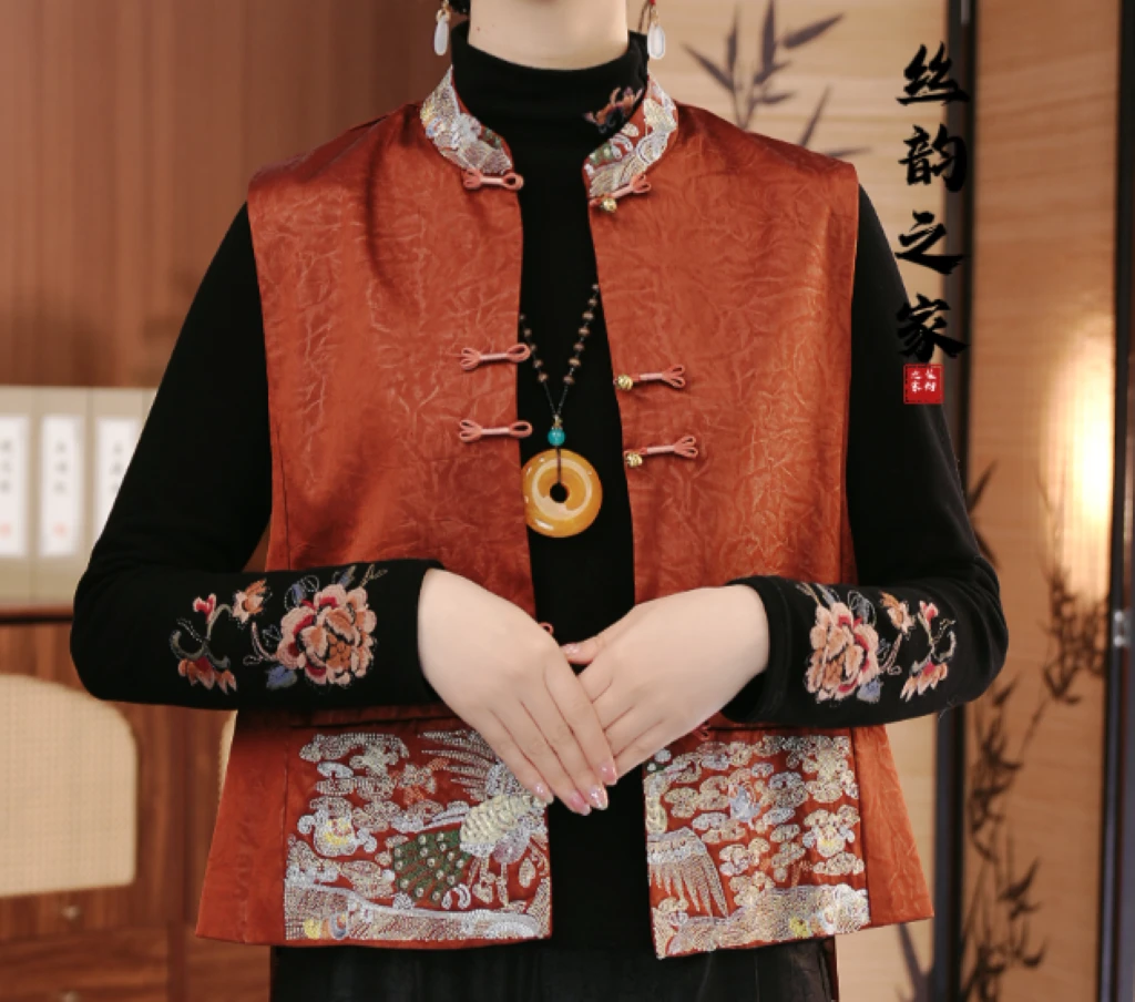 【涟漪 · 马甲】新款重工刺绣盘扣马甲2