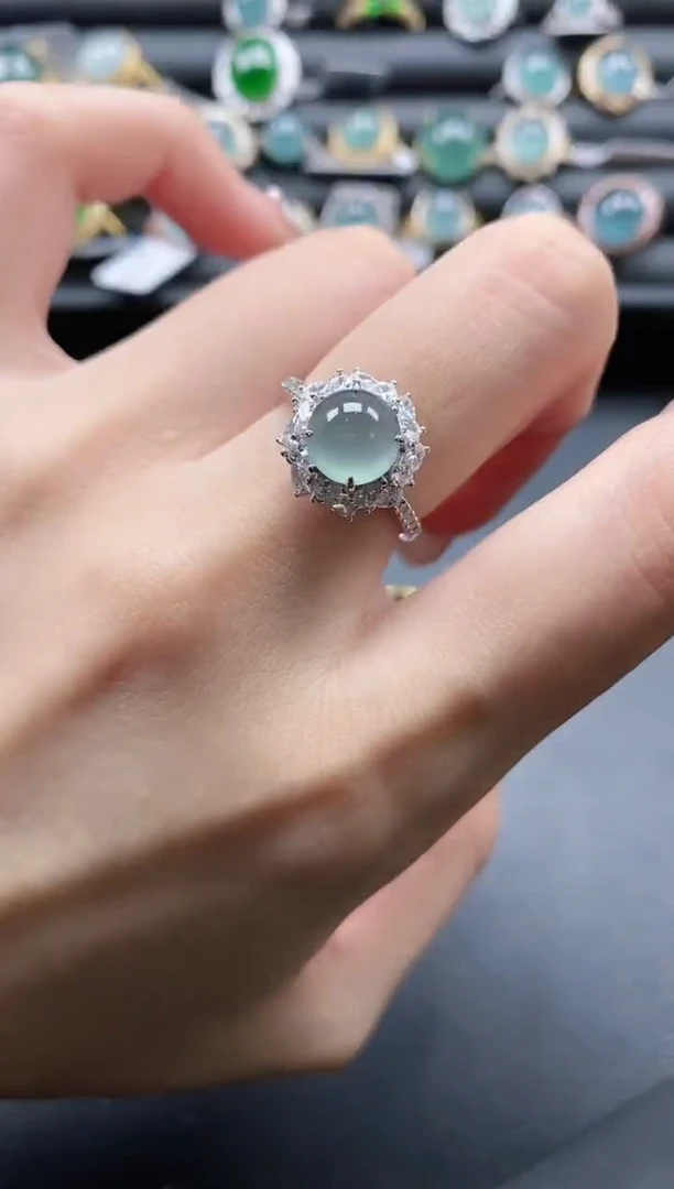 【闪购商品】翡翠戒指银S925镶嵌11111-
