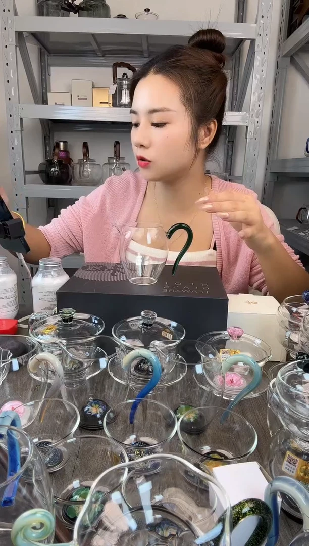 水晶玻璃无盖款禾器 怡然公道杯  墨绿色