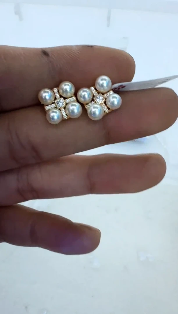 【闪购商品】海水珍珠耳饰银S925镶嵌耳钉