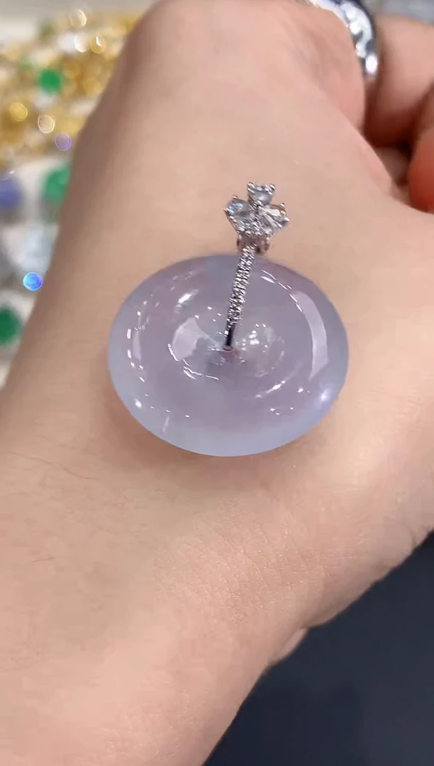 吊坠(不含链)18K金镶嵌翡翠B108