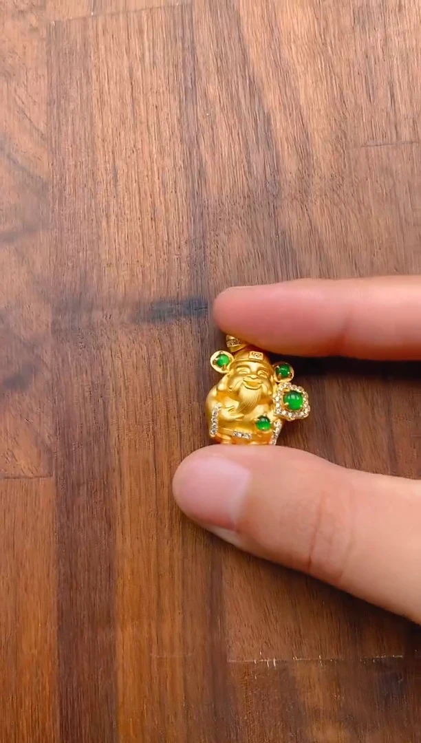 【闪购商品】翡翠吊坠(不含链)银S925镶嵌财神