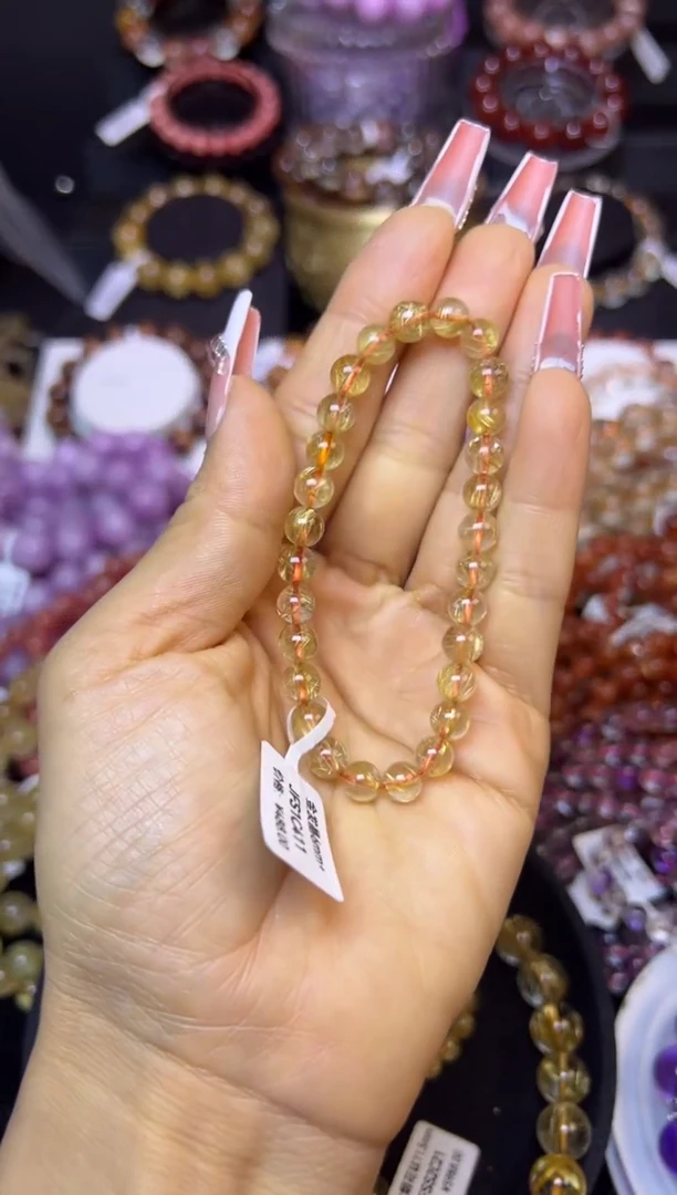 未镶嵌手串水晶金发晶6.8mm