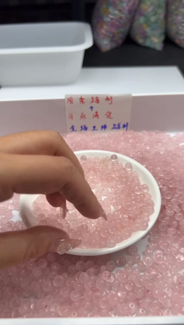 未镶嵌颈饰水晶w1602粉水晶算盘6*4mm*50颗