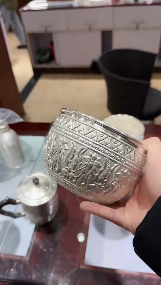 【闪购商品】足银999精工格桑花茶洗