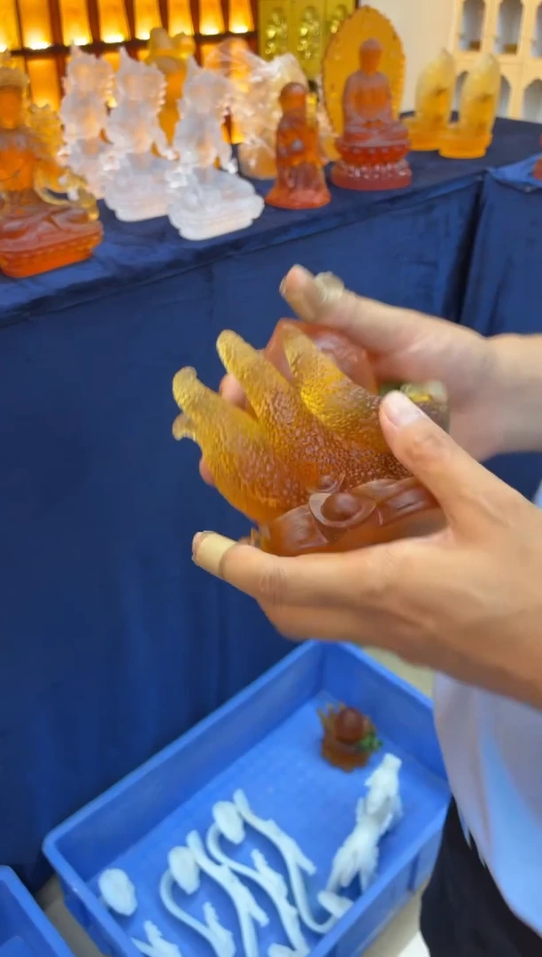 琉璃手工艺品佛手摆件【微瑕】