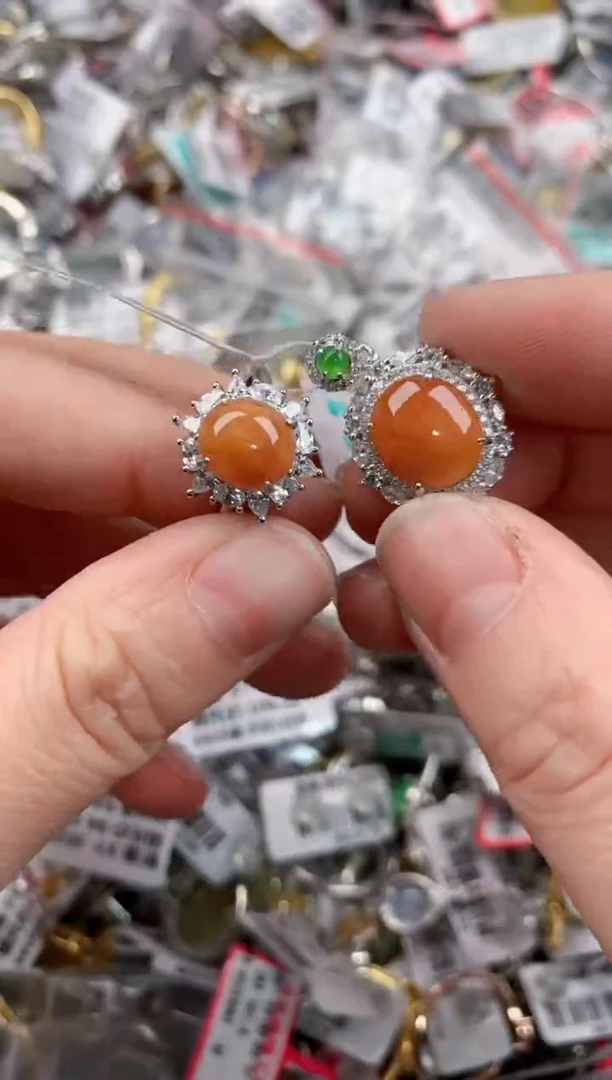 银S925镶嵌戒指翡翠777      1