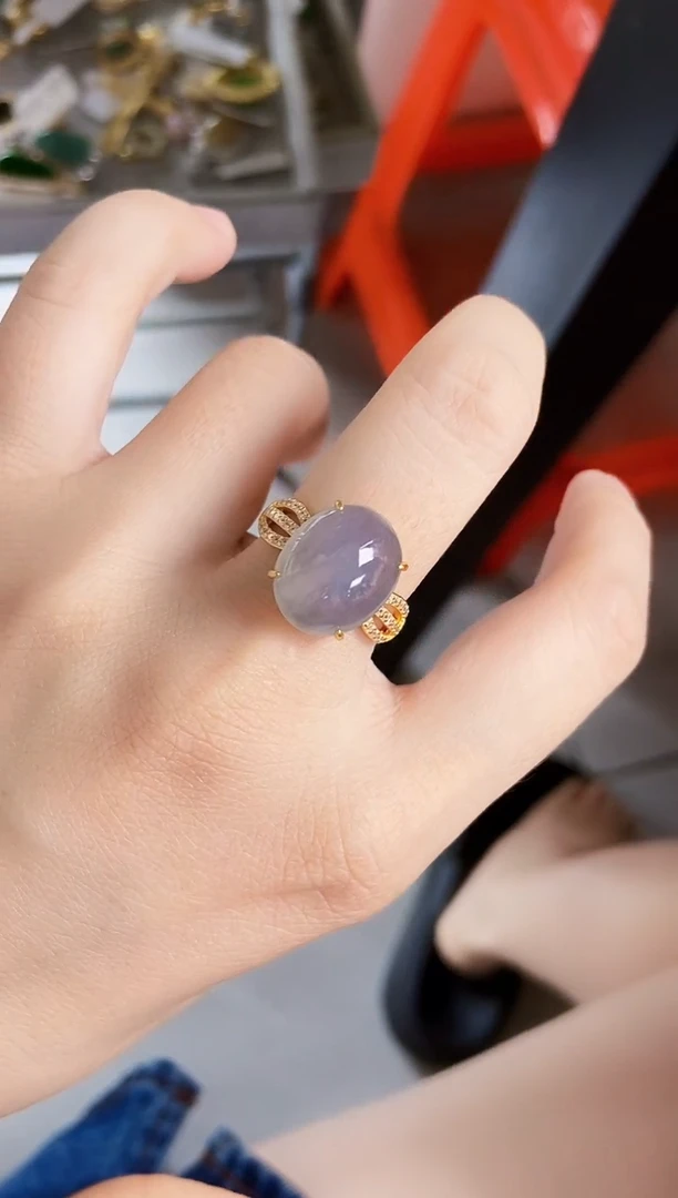 翡翠戒指银S925镶嵌56894