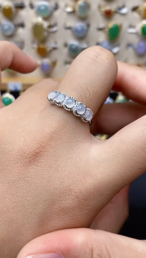 银S925镶嵌戒指翡翠8038