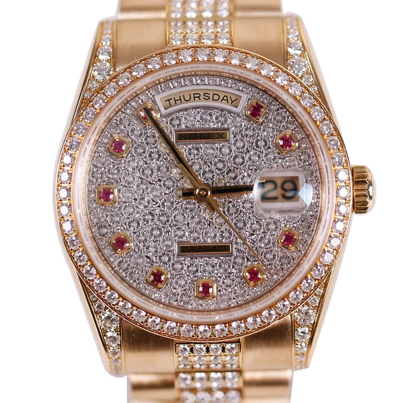 99新 Rolex/劳力士 劳力士星期日历118388原钻满天星12年全套