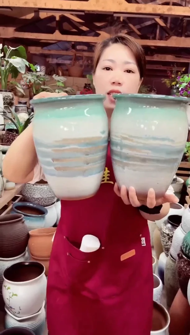 紫砂花盆高20口16