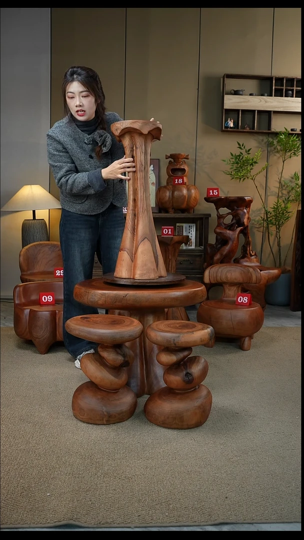 12香樟木整木一体28-26-77.5 立柱