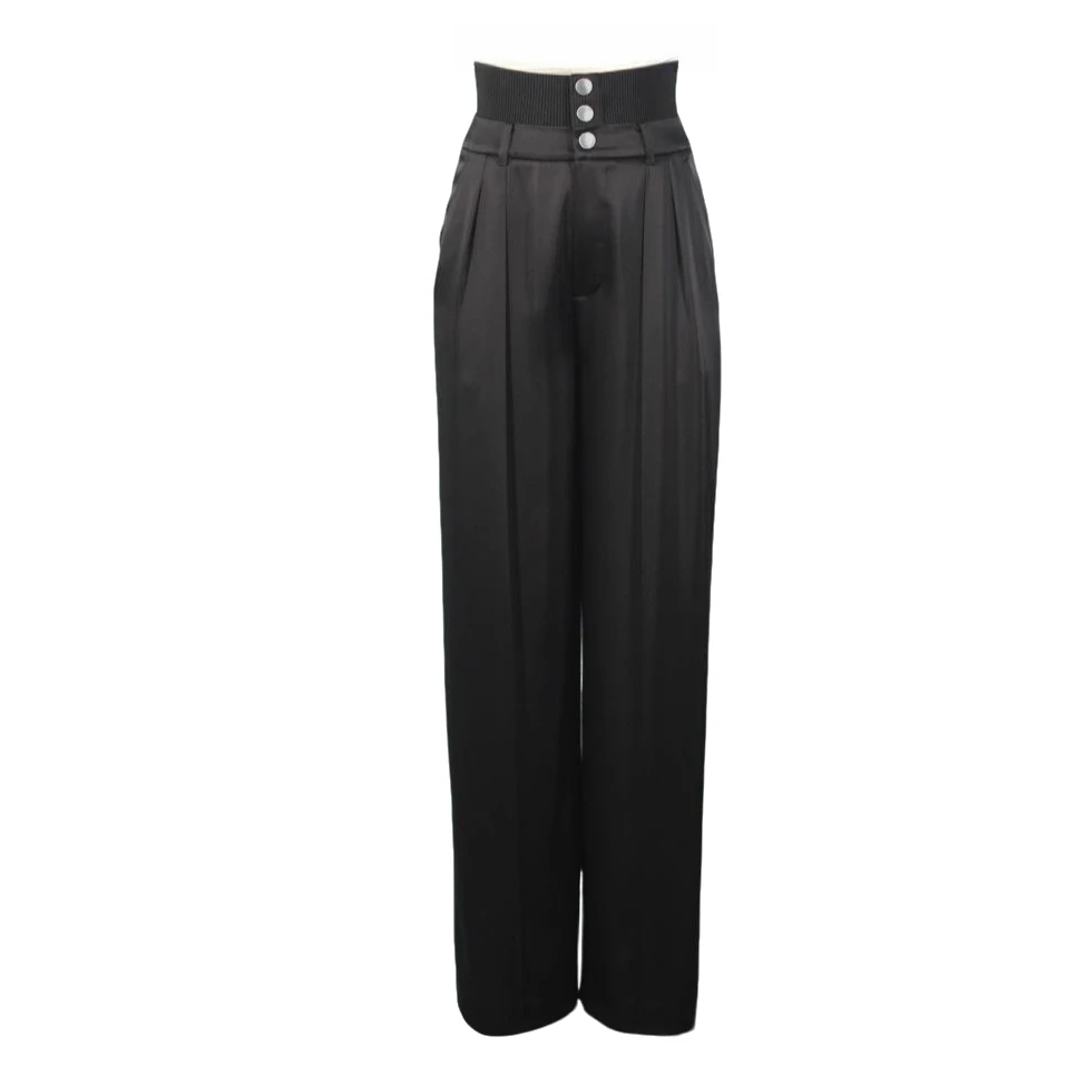 AMASS/阿玛施新款高腰直筒裤时尚气质百搭简约显瘦阔腿裤510004