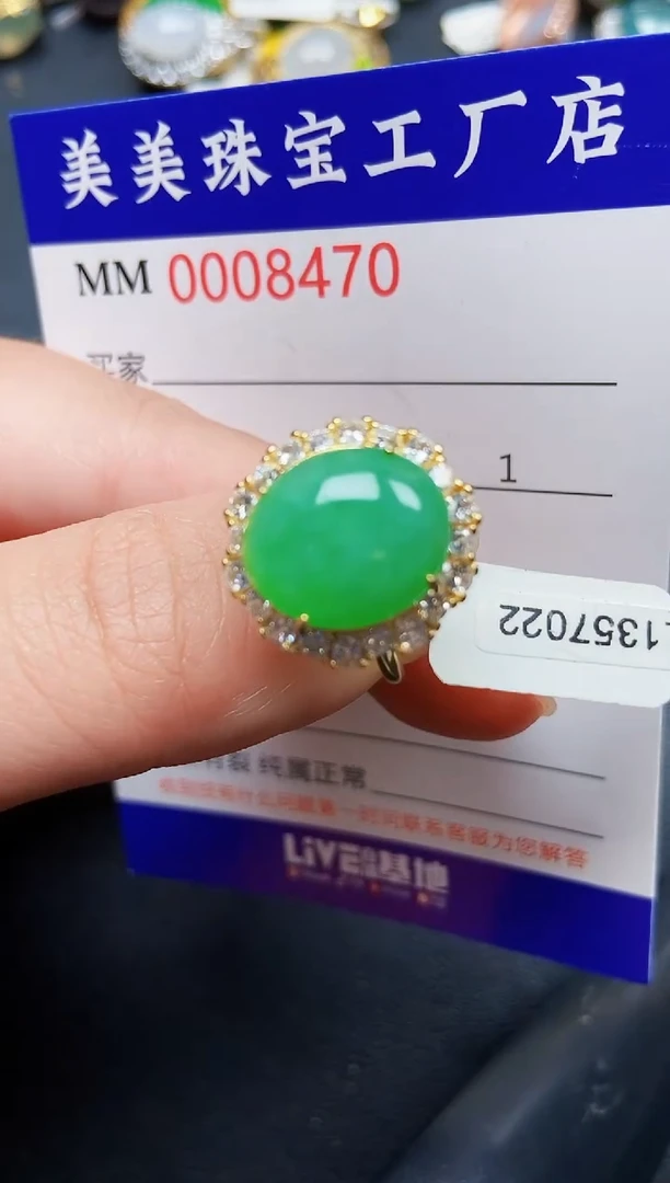 翡翠银S925镶嵌颈饰8470