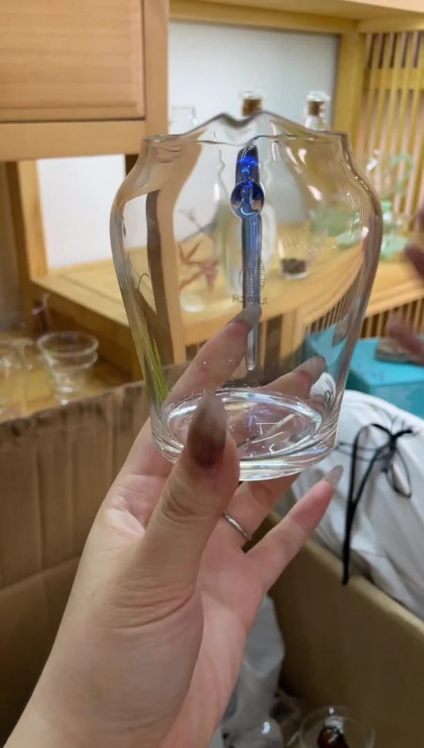 九河思明公杯蓝色把手兰花