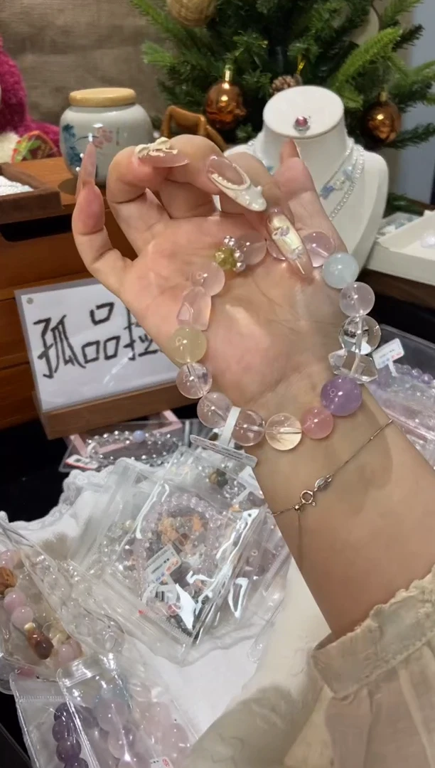 水晶手串未镶嵌孤品捡漏均匀瑕疵介意勿拍