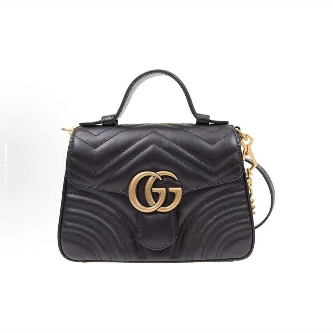 99新 GUCCI/古驰 思斯专属 Gucci 黑金马蒙小号邮差 THHZ3728