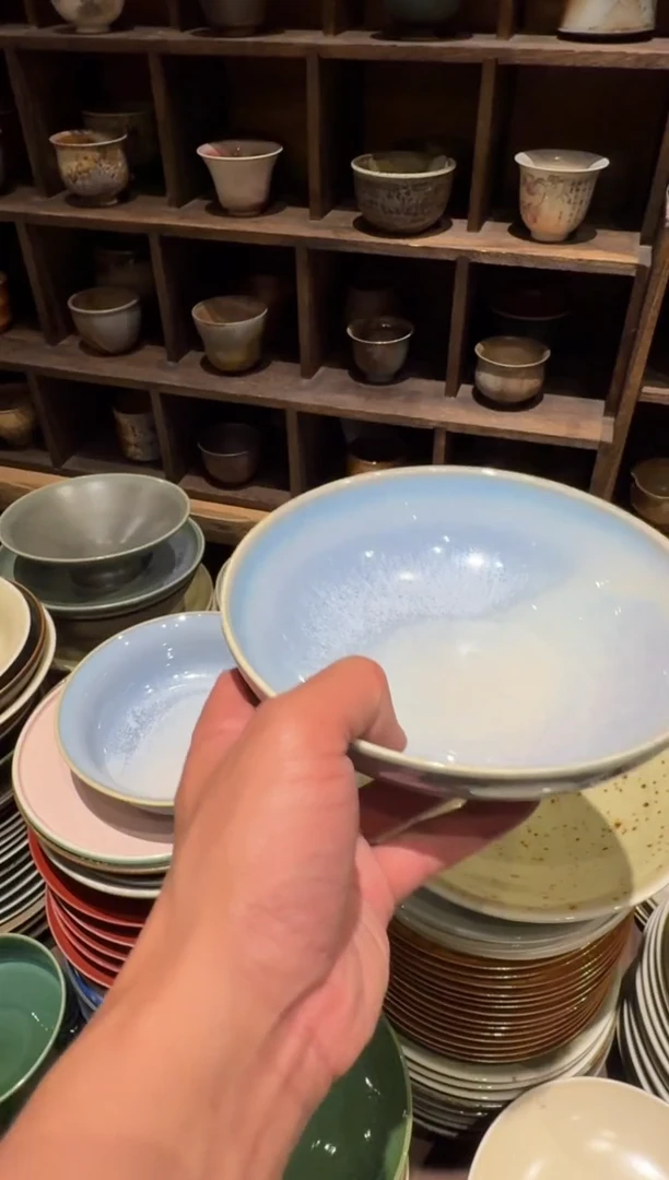 瓷片594 粉黛平底锅盘1个