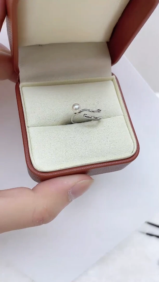 银S925镶嵌海水珍珠戒指海水珍珠戒指
