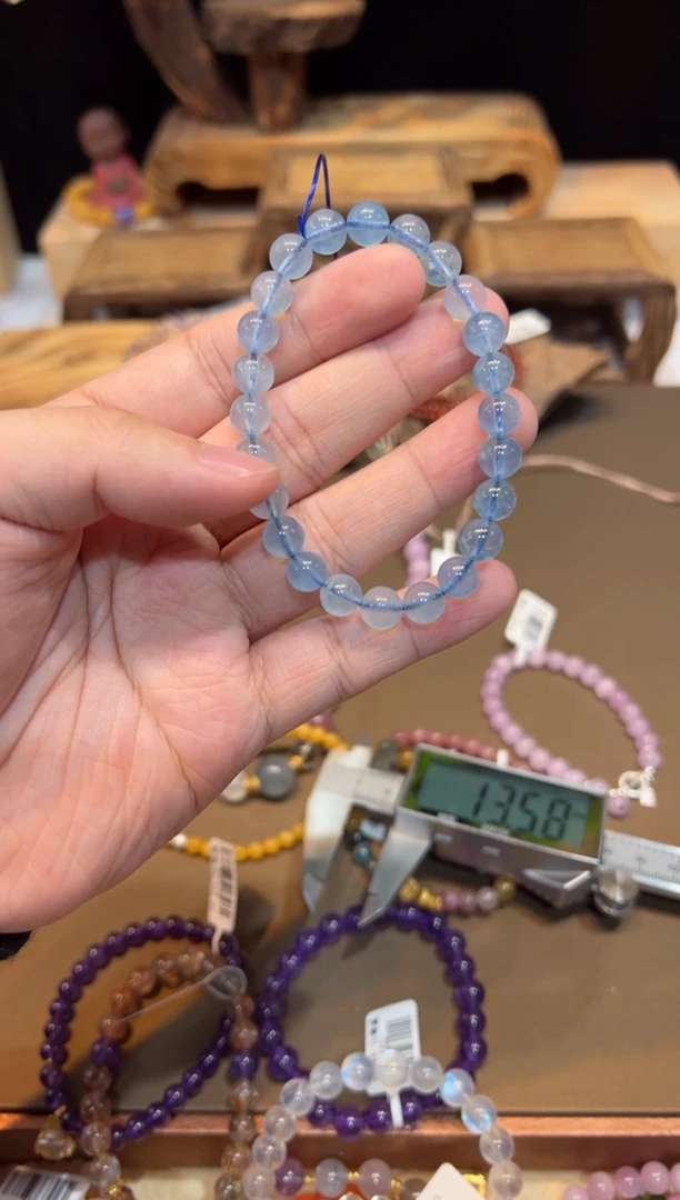 海蓝宝石手链未镶嵌手饰@@5641