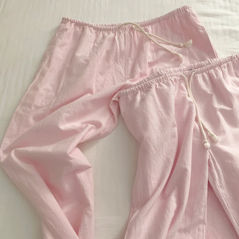 睡裤女夏季新款爆款韩版简约风纯色休闲裤遛弯裤子长裤居家裤外穿