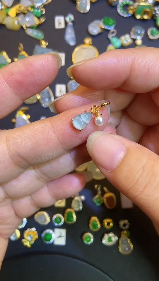 吊坠(不含链)银S925镶嵌翡翠1