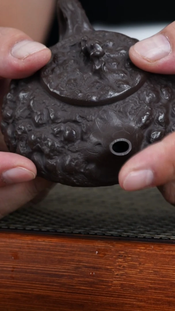 茶壶紫砂原矿老紫泥太湖石供春