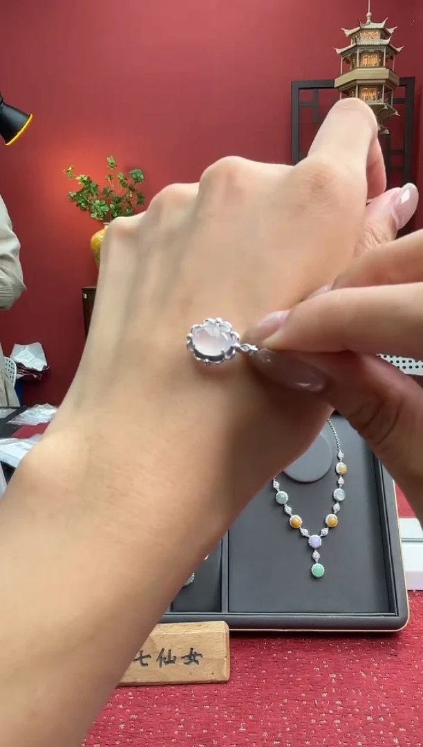 颈饰银S925镶嵌翡翠004112r