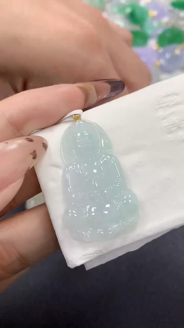 颈饰18K金镶嵌翡翠a货假一赔三支持复检百元上9元证书费自理