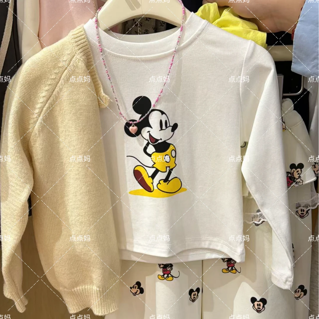 【DDM】女童趣味米奇长袖T恤春季新款儿童韩版百搭甜美可爱25136
