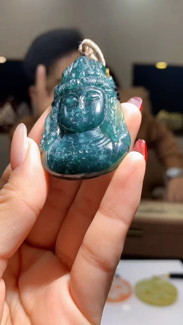 【闪购商品】定制翡翠未镶嵌1002hm-毛货挂件10