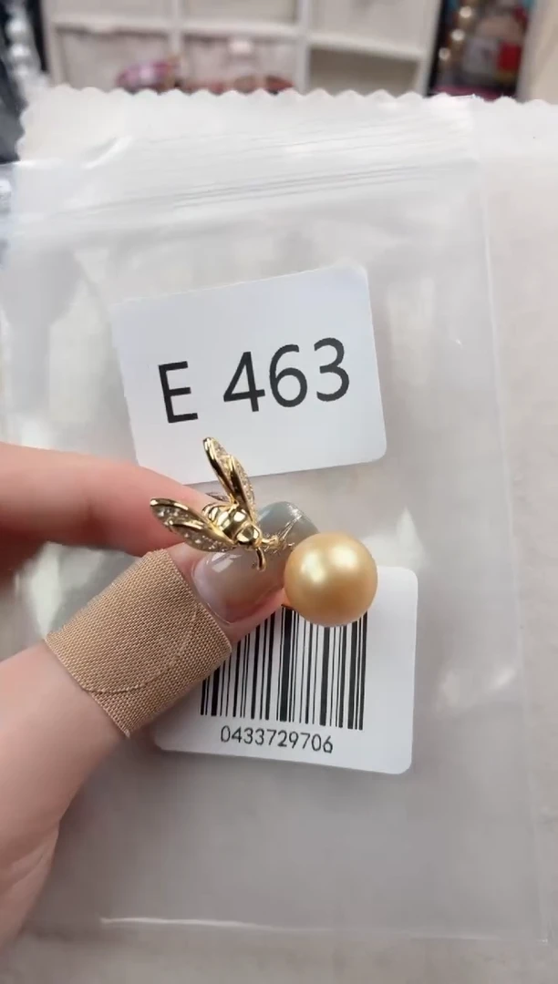 银S925镶嵌戒指海水珍珠E463