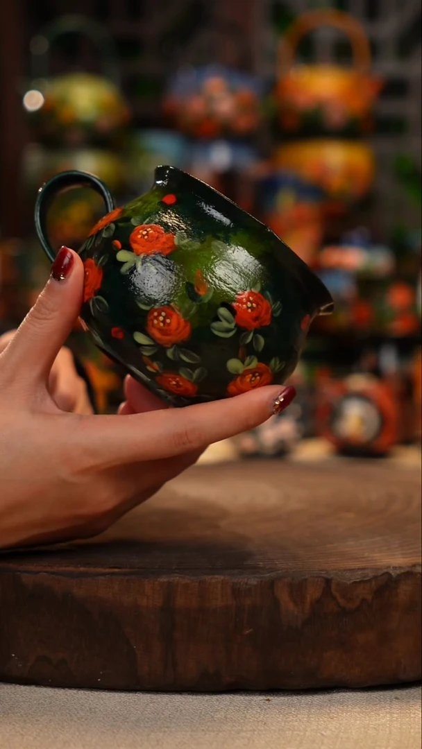 紫砂油画手绘釉下彩