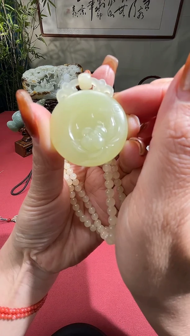 未镶嵌和田玉挂件和田玉黄口平安扣挂件08