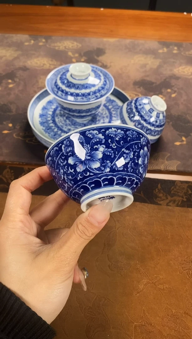 【闪购商品】《繁色》柴窑柴烧青花单杯