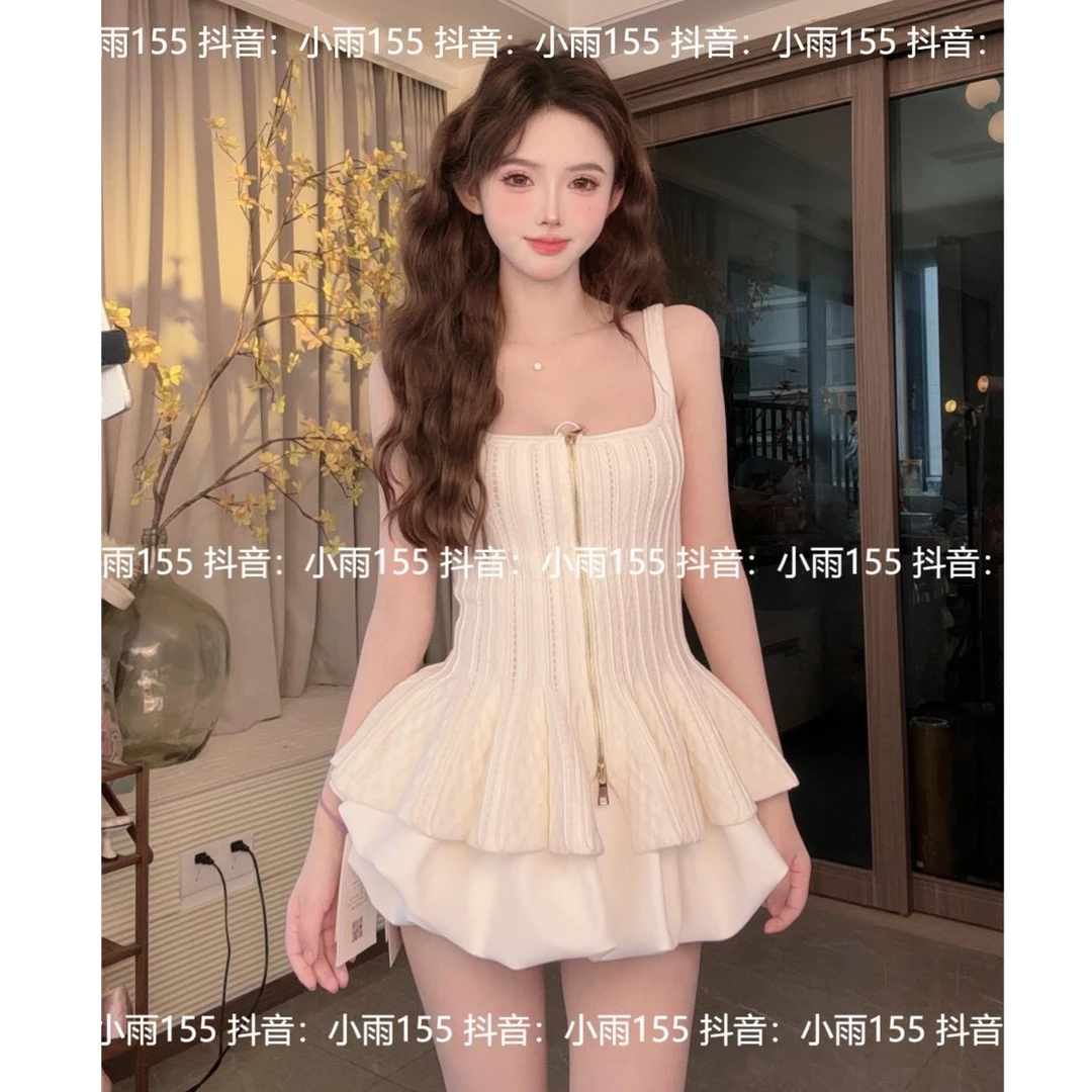 12·【甜梦一夏】夏季气质褶皱裙拉链设计感吊带上衣+花苞裤（有运补）