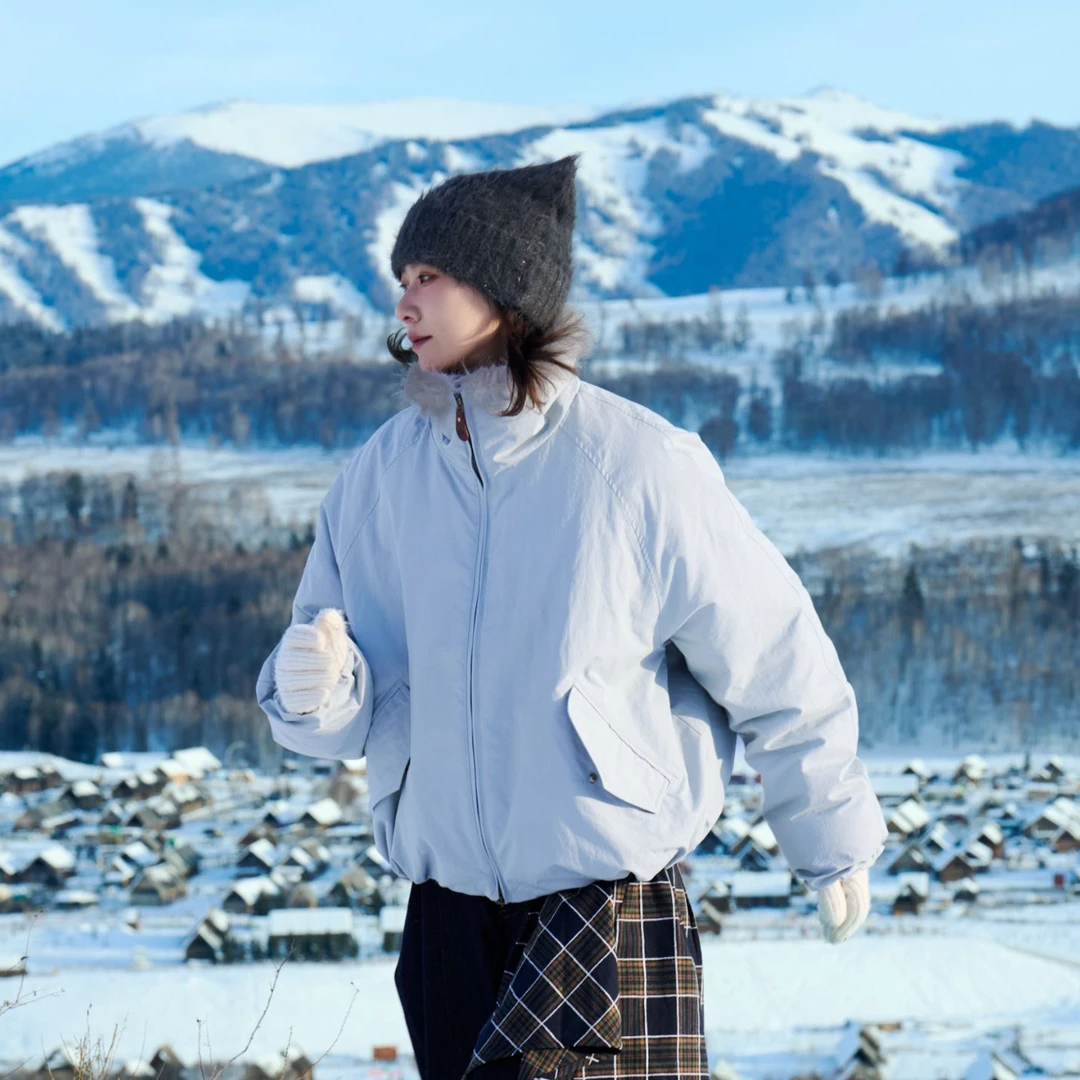 madgood马得工地日系秋冬情侣毛领座山雕外套羽绒服MDGDWT142005