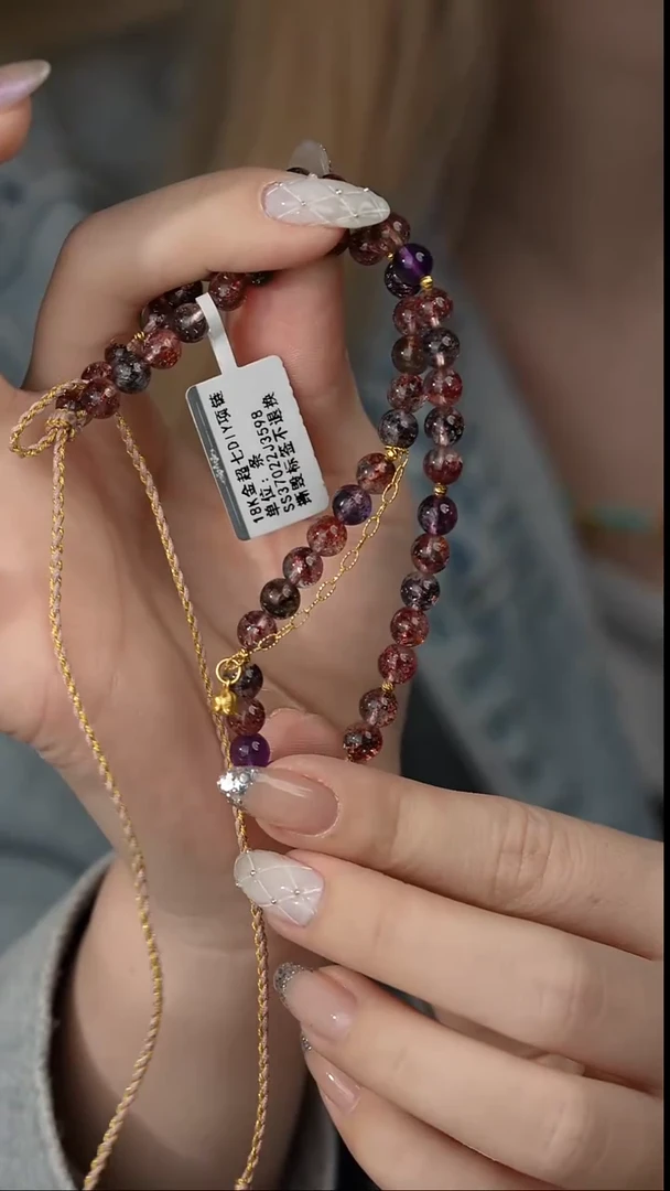 【闪购商品】水晶项链18K金镶嵌R10（多样性发一件）5mm+