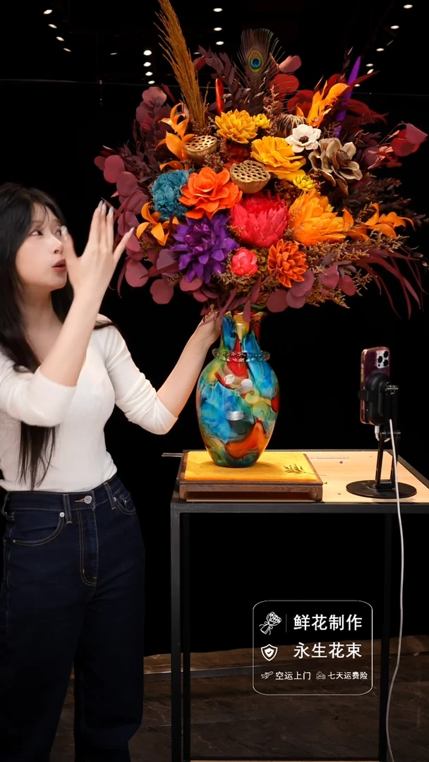 手工艺品琉璃手工花器花束空运包邮送货上门-以图片为准
