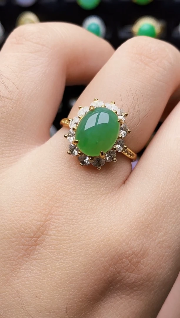 银S925镶嵌戒指翡翠1186