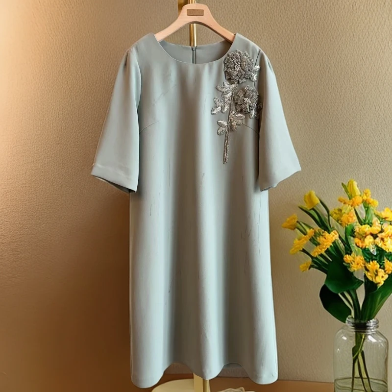 RENIYA原创设计师品牌2025气质优雅时尚连衣裙