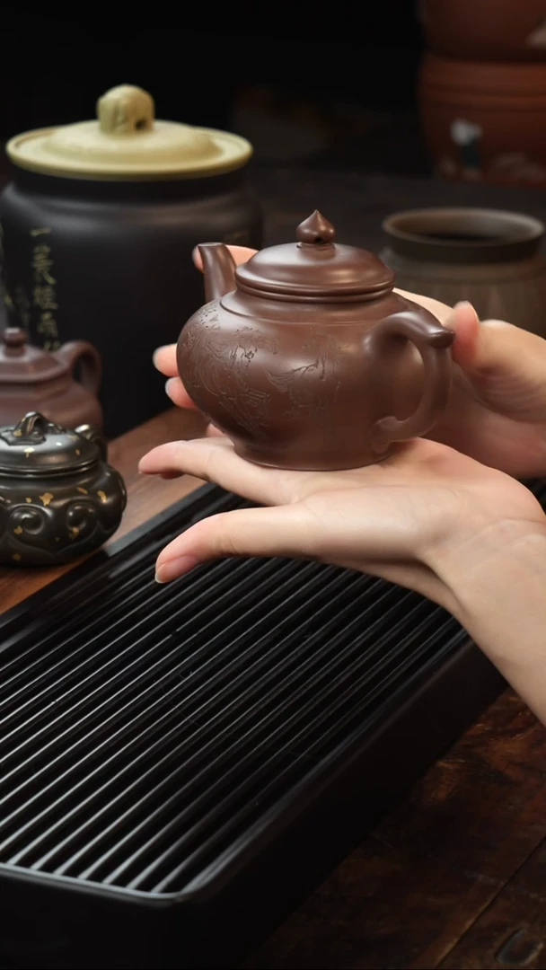 茶壶紫砂紫泥笑颖