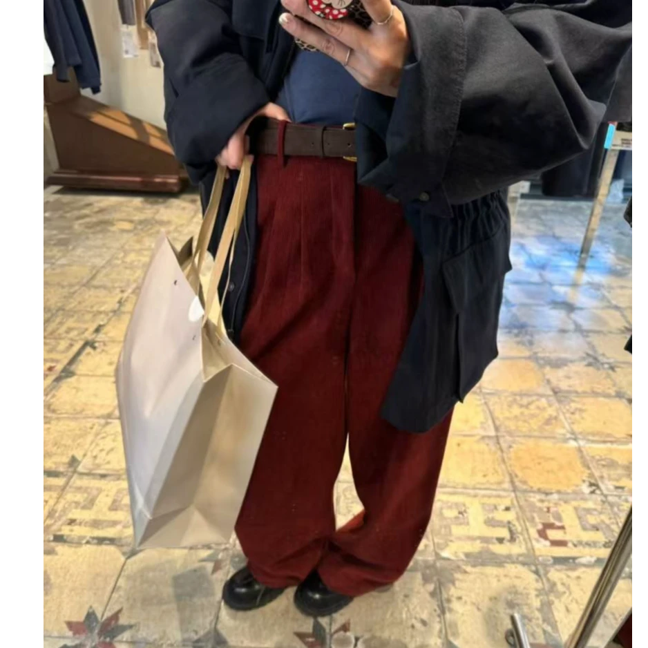 【逸语专场】逸语in choose u笑笑家秋宽松直筒灯芯绒休闲裤85562