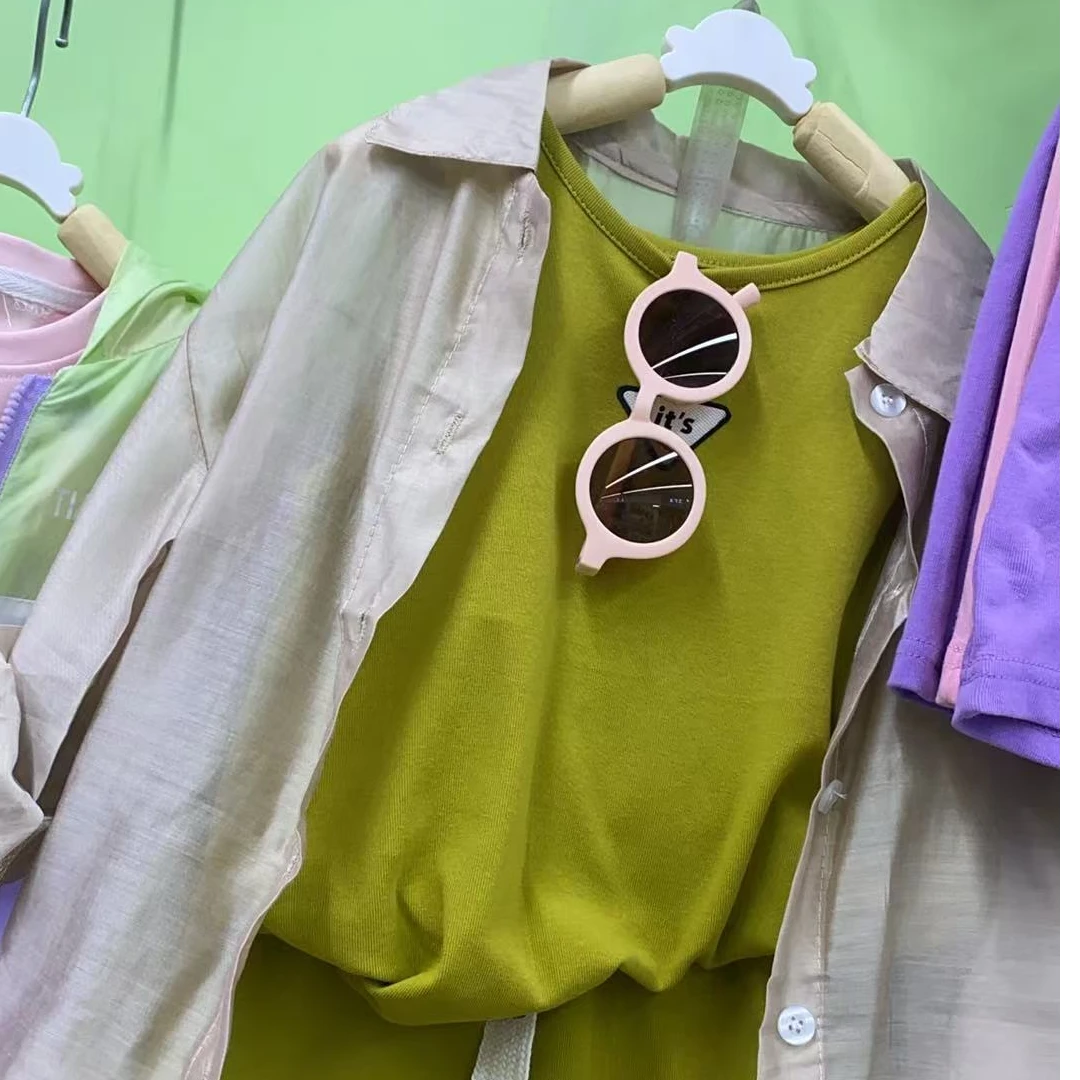 2025春夏纯棉中小童女童背心三件套